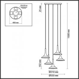 Подвесная люстра Odeon Light Fozzi  - 2